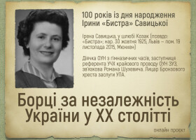 100 років із дня народження Ірини «Бистра» Савицької