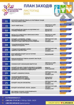 ЦКД: афіша на листопад